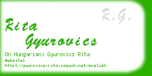 rita gyurovics business card